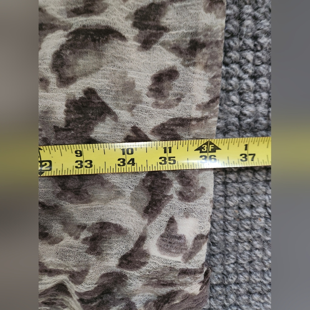 LOFT Gray Leopard Print Infinity Scarf - Picture 7 of 8